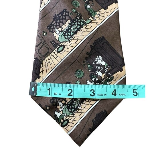 New Vintage Gino Pompeii Silk Tie Handmade Italy Comic Retro 57 x 4.5 - Picture 3 of 8